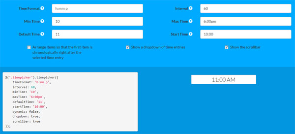 jQuery Time Picker Plugins 02