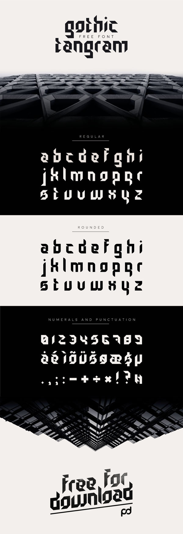 Gothic Tangram Free Typeface - Smashfreakz
