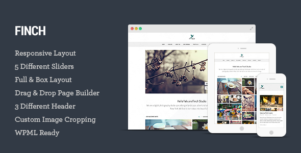 flat photography WordPress themes