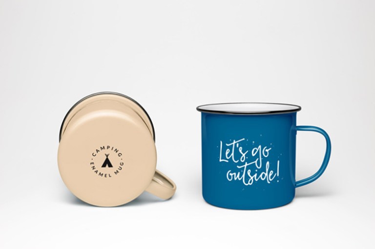 Free Enamel Mug Mockup