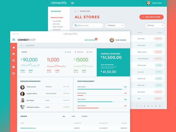 Ecommerce Dashboard UI Design