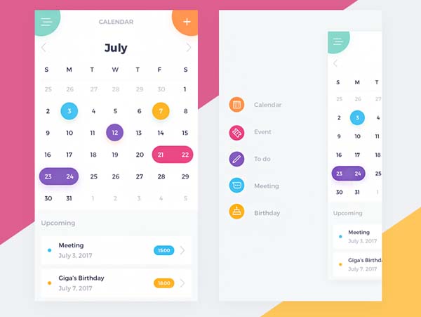 40 Calendar App UI Design for Inspiration - Smashfreakz