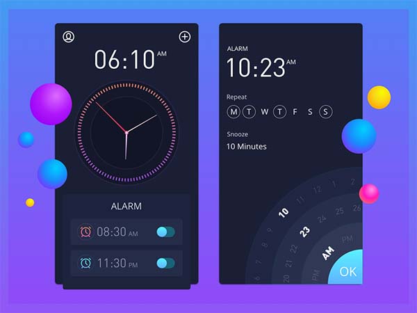 Clock App UI Design