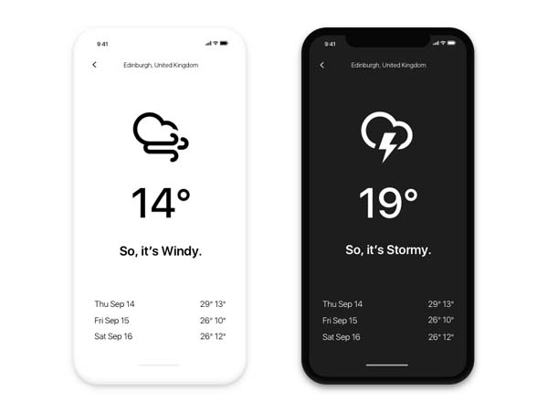 Temperature App UI Design