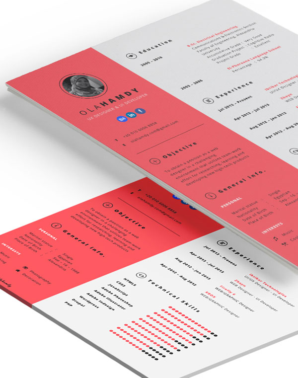 free indesign resume template