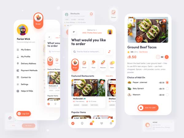 20 Inspirational Food Order Mobile App UI for Designer - Smashfreakz