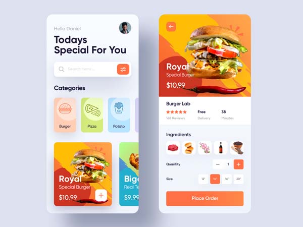 20 Inspirational Food Order Mobile App UI for Designer - Smashfreakz